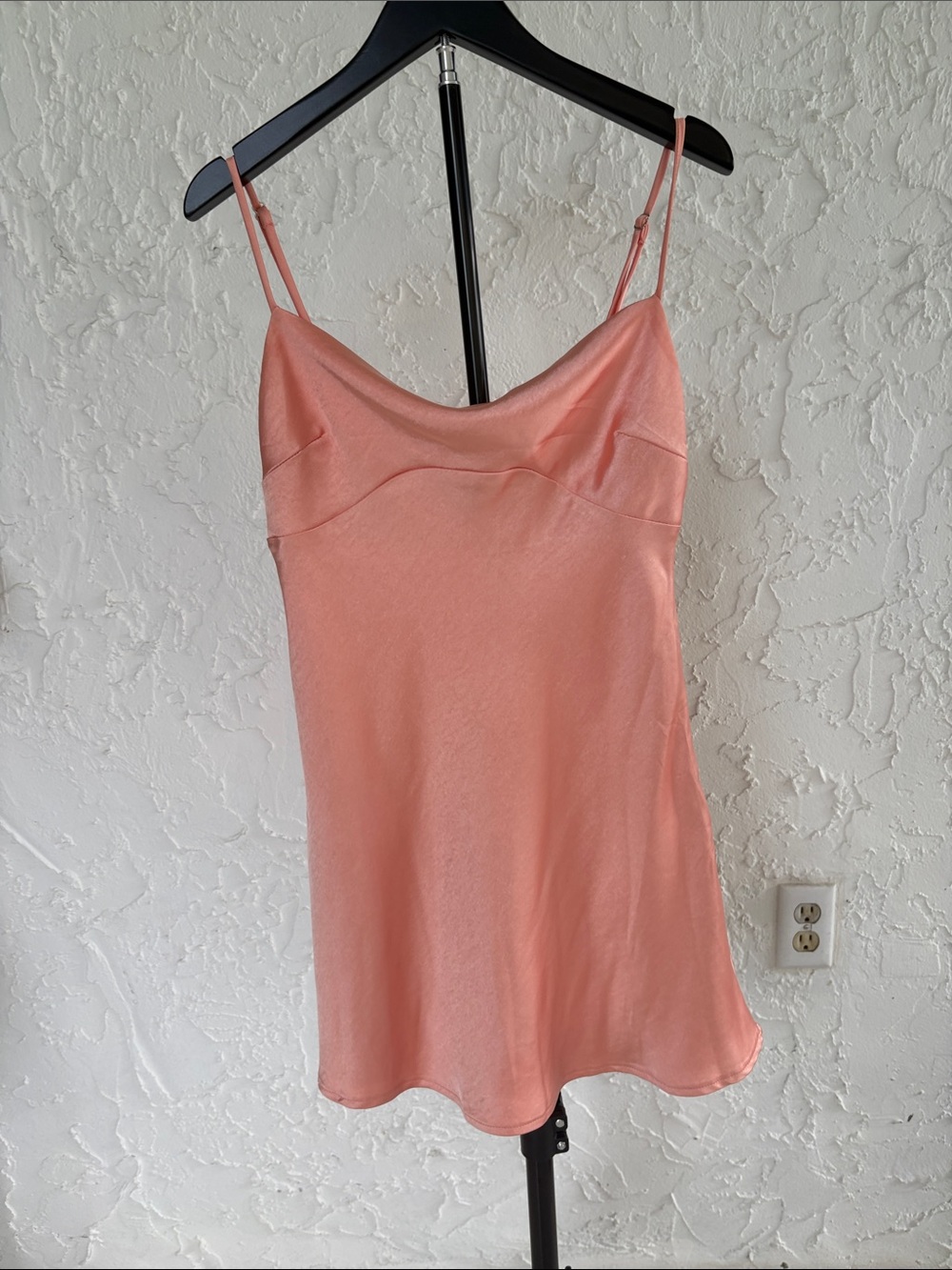 Princess Polly Coral Pink Satin Cowl Slip Camisole